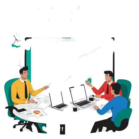 Business Team Analyzing Analytics In A Meeting  AI Image