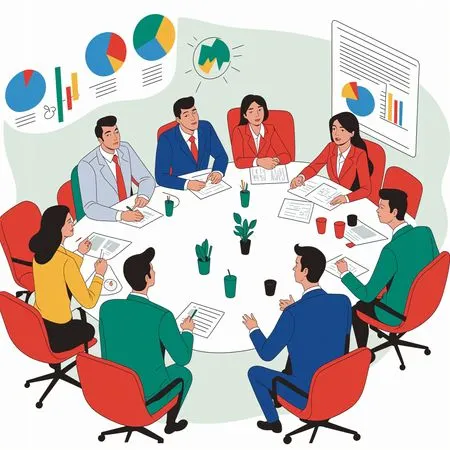 会議中のビジネスチーム  AI画像