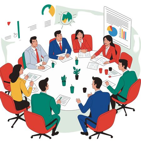Business Team In A Meeting Discussing  AI Image