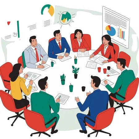 Business Team In A Meeting Discussing  AI Image