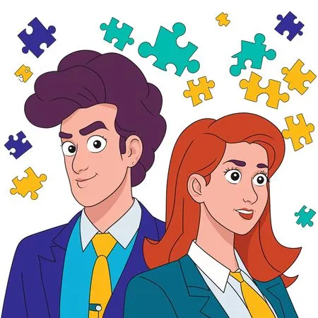 Business team with puzzled AI Image