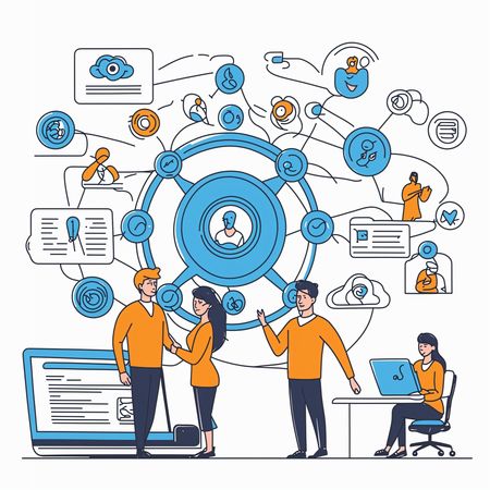 Business Teamwork And Digital Networking  AI Image