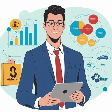 Businessman Analyzing Economic Data  AI Image