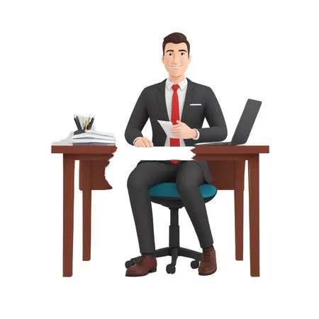 Businessman At Desk  AI Image
