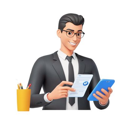 Businessman Completing Digital Registration  AI Image