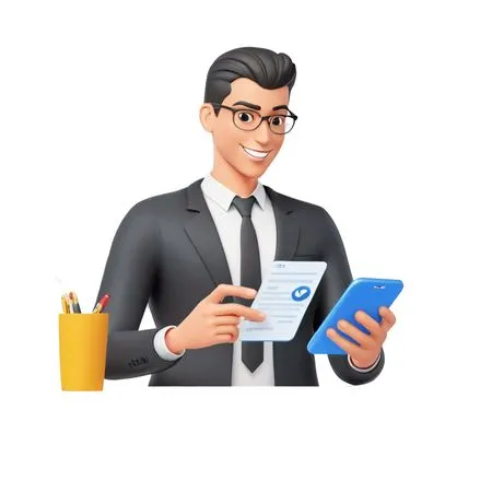 Businessman Completing Digital Registration  AI Image