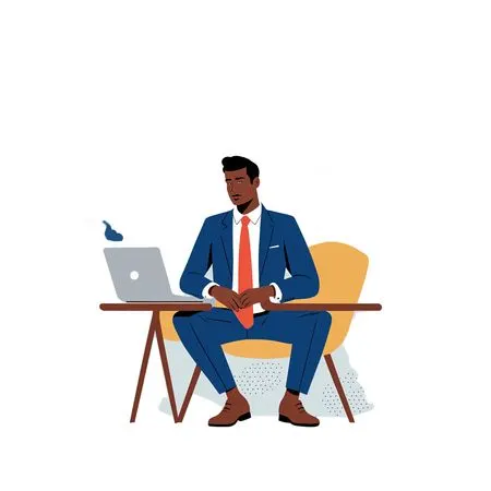 Businessman doing cloud work from home  AI Image