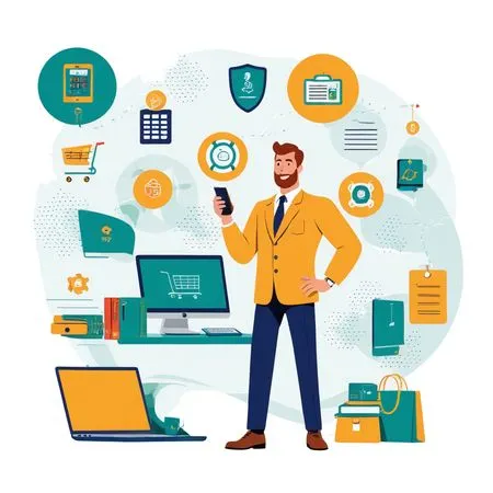 Businessman Engaging In Online Shopping And Digital Marketing  AI Image