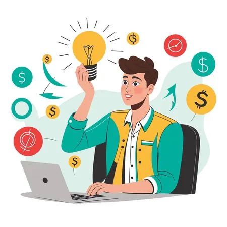 Businessman getting innovative idea  AI Image