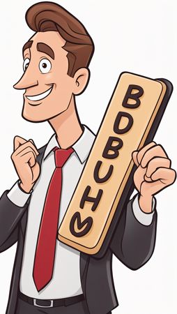 Businessman Holding A Humorous Sign  AI Image