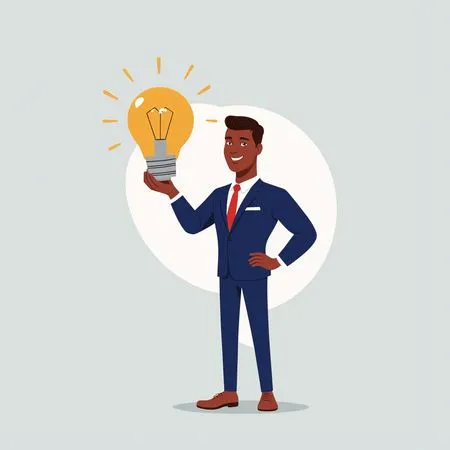 Businessman Holding A Light Bulb  AI Image