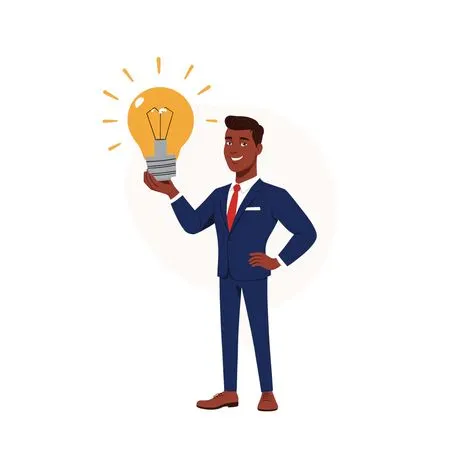 Businessman Holding A Light Bulb  AI Image