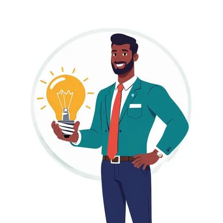 Businessman Holding A Lightbulb Symbolizing An Idea  AI Image