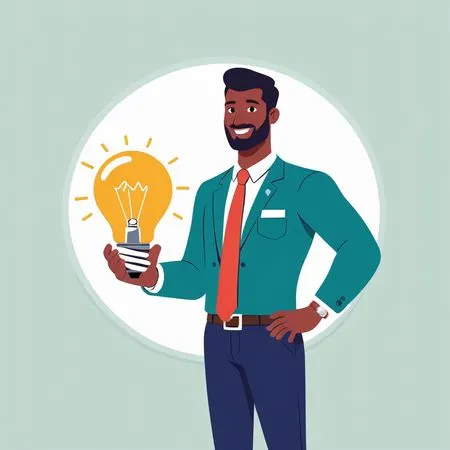Businessman Holding A Lightbulb Symbolizing An Idea  AI Image