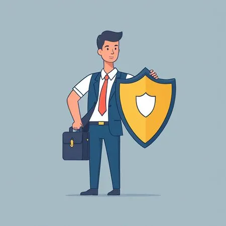 Businessman Holding A Shield And Briefcase  AI Image