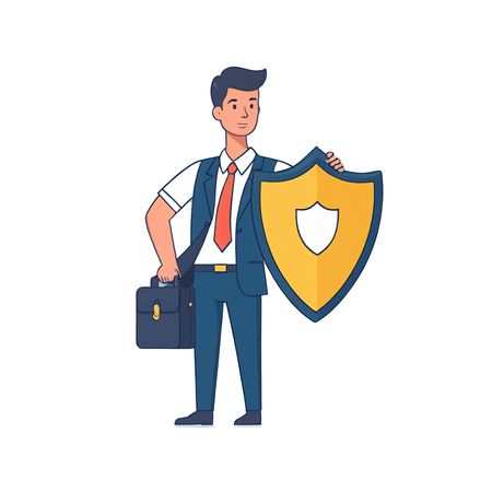 Businessman Holding A Shield And Briefcase  AI Image