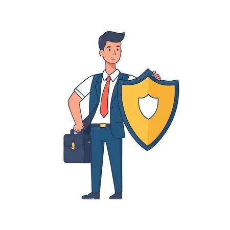Businessman Holding A Shield And Briefcase  AI Image