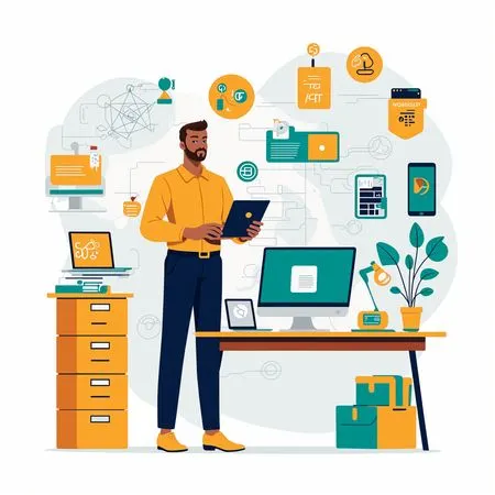 Businessman In A Tech-driven Workspace  AI Image