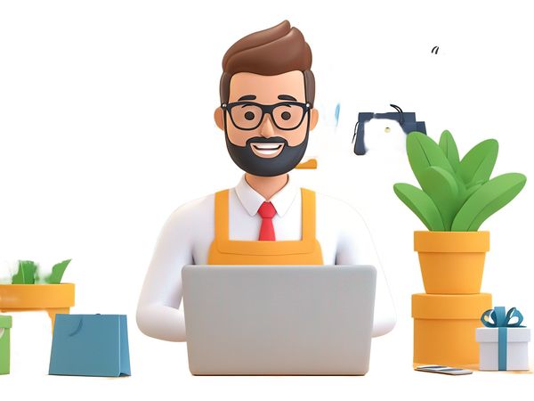 Businessman In An Online Store Setup  AI Image
