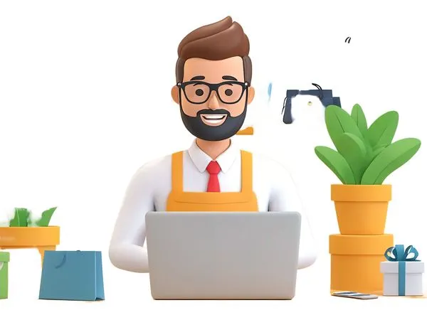 Businessman In An Online Store Setup  AI Image