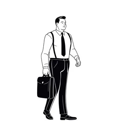 Businessman In Formal Attire Walking With A Briefcase  AI Image