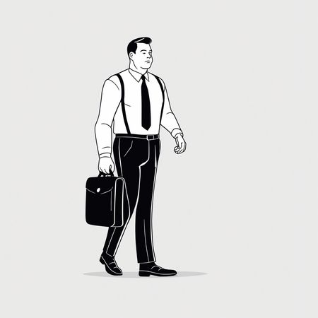 Businessman In Formal Attire Walking With A Briefcase  AI Image