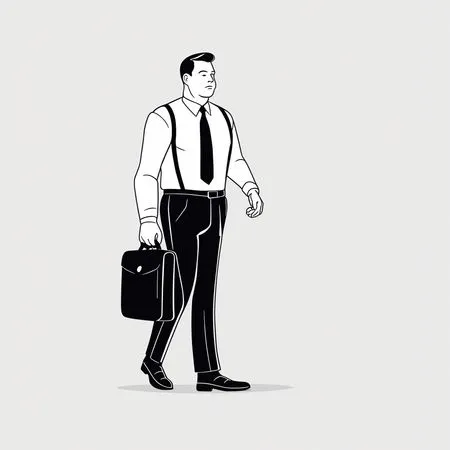 Businessman In Formal Attire Walking With A Briefcase  AI Image