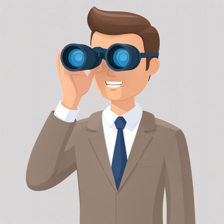 Businessman looking through binoculars  AI Image