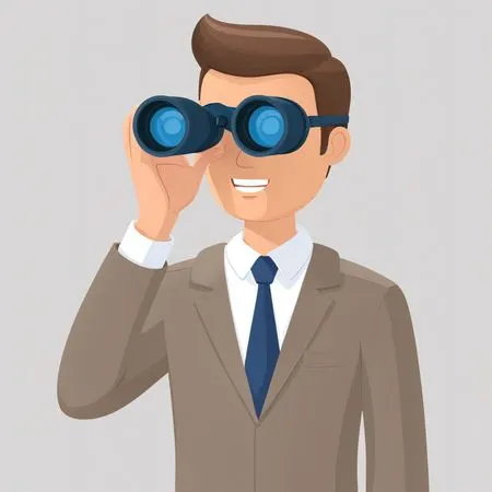 Businessman looking through binoculars  AI Image