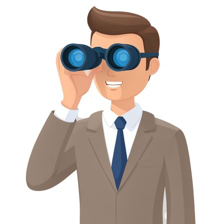 Businessman looking through binoculars  AI Image