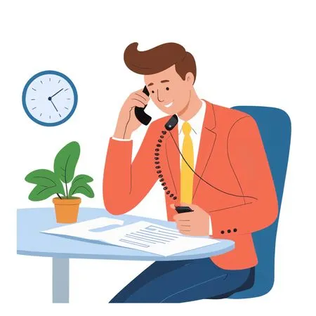 Businessman On Phone Call In Office  AI Image