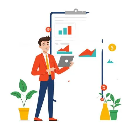 Businessman Presenting Data Analytics  AI Image