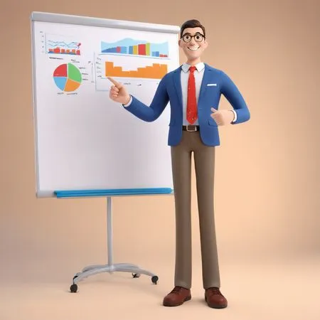 Businessman Presenting Data On A Flip Chart  AI Image