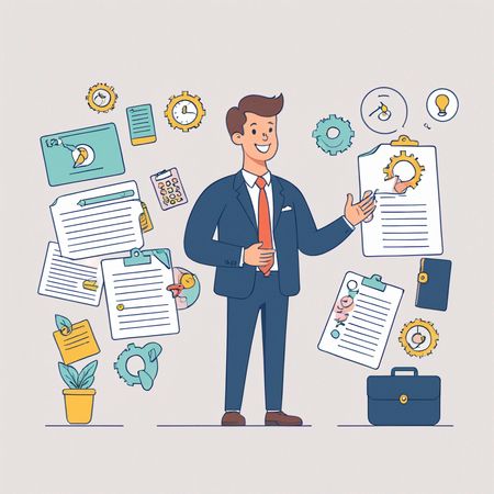 Businessman Presenting Ideas And Documents  AI Image