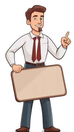 Businessman Presenting With A Blank Sign  AI Image