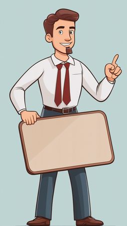 Businessman Presenting With A Blank Sign  AI Image
