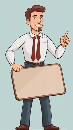 Businessman Presenting With A Blank Sign  AI Image