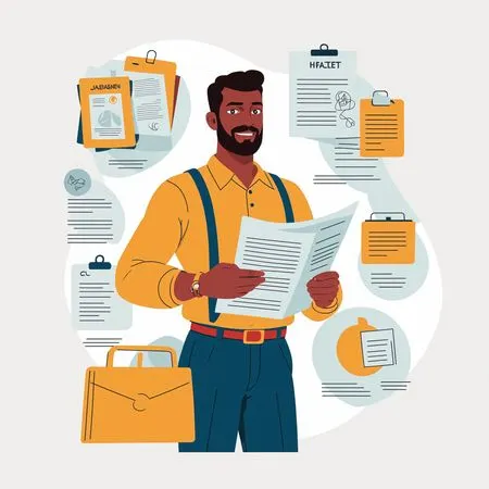 Businessman Reviewing Documents In An Office Setting  AI Image