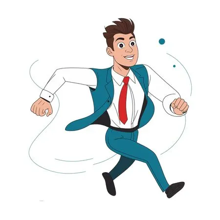 Businessman Running Energetically  AI Image