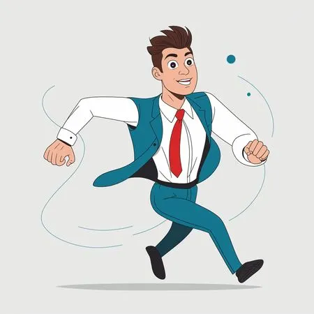 Businessman Running Energetically  AI Image