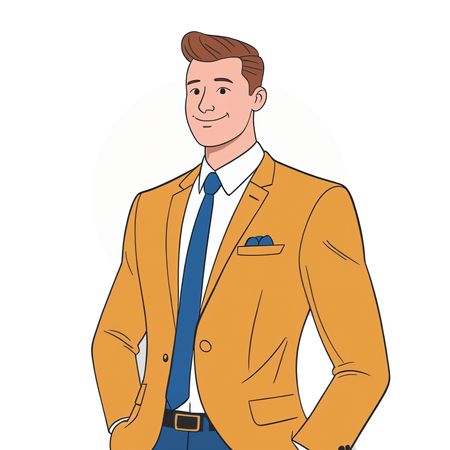 Businessman standing confidently with a gentle smile  AI Image