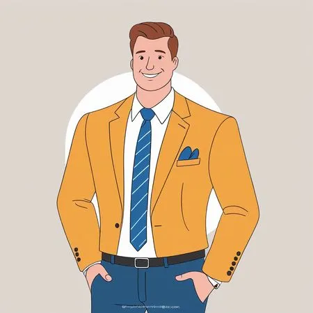 Businessman standing confidently with hands in pocket  AI Image