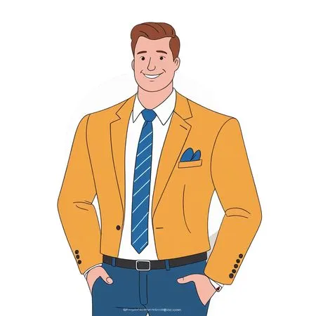 Businessman standing confidently with hands in pocket  AI Image