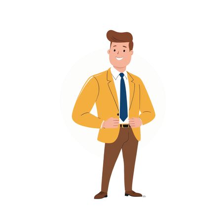 Businessman standing confidently with hands on blazer  AI Image