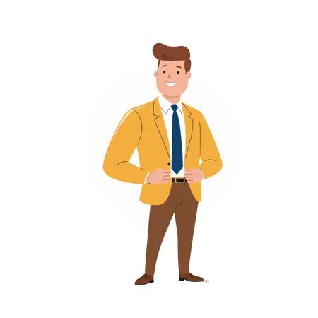 Businessman standing confidently with hands on blazer  AI Image