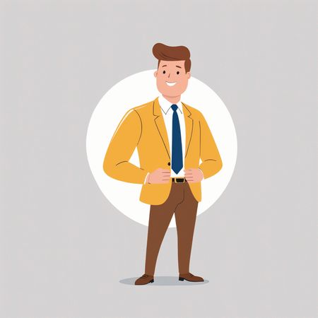 Businessman standing confidently with hands on blazer  AI Image