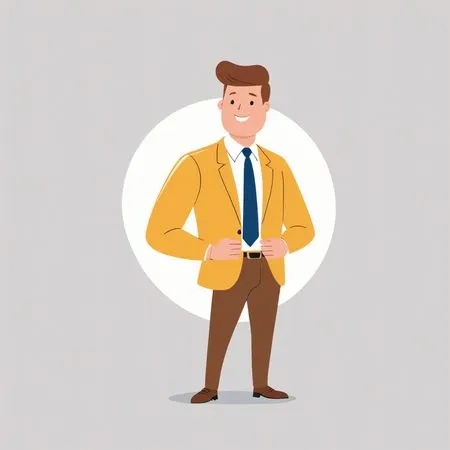 Businessman standing confidently with hands on blazer  AI Image
