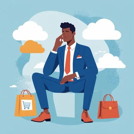 Businessman thinking about shopping  AI Image