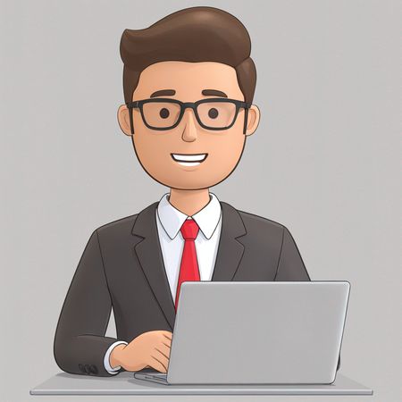 Businessman Using A Laptop  AI Image