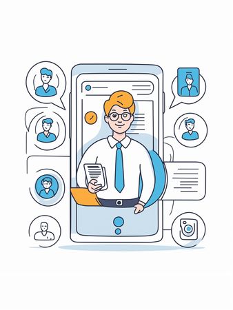 Businessman Using A Smartphone For Communication  AI Image